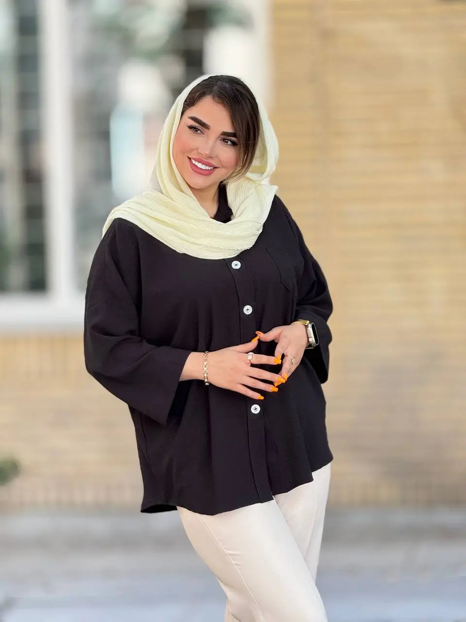 شومیز پفکی با قد کوتاه